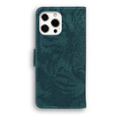 Tiger Embossing Pattern Horizontal Flip Leather Case with Holder & Card Slots & Wallet For iPhone 13 Pro Max(Green)