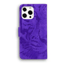 Tiger Embossing Pattern Horizontal Flip Leather Case with Holder & Card Slots & Wallet For iPhone 13 Pro Max(Purple)
