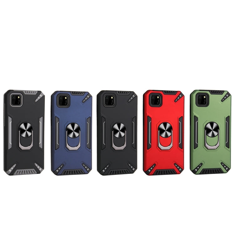 For Huawei Y5p PC + TPU Protective Case with 360 Degrees Rotatable Ring Holder(Red)