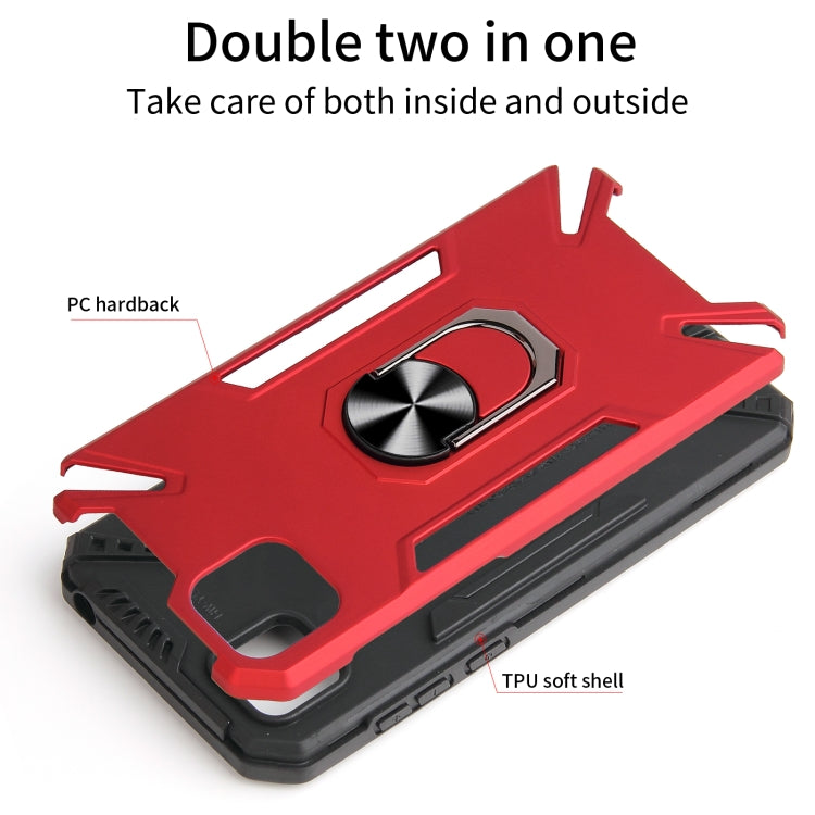 For Huawei Y5p PC + TPU Protective Case with 360 Degrees Rotatable Ring Holder(Red)