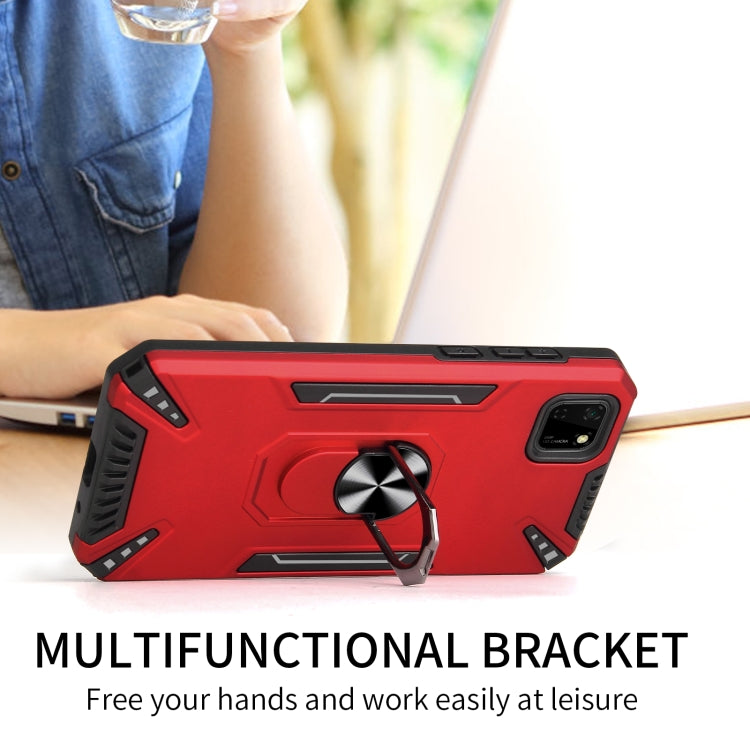 For Huawei Y5p PC + TPU Protective Case with 360 Degrees Rotatable Ring Holder(Red)