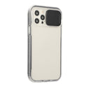 Sliding Camera Cover Design Shockproof TPU Frame + Clear PC Case For iPhone 13 Pro(Black)