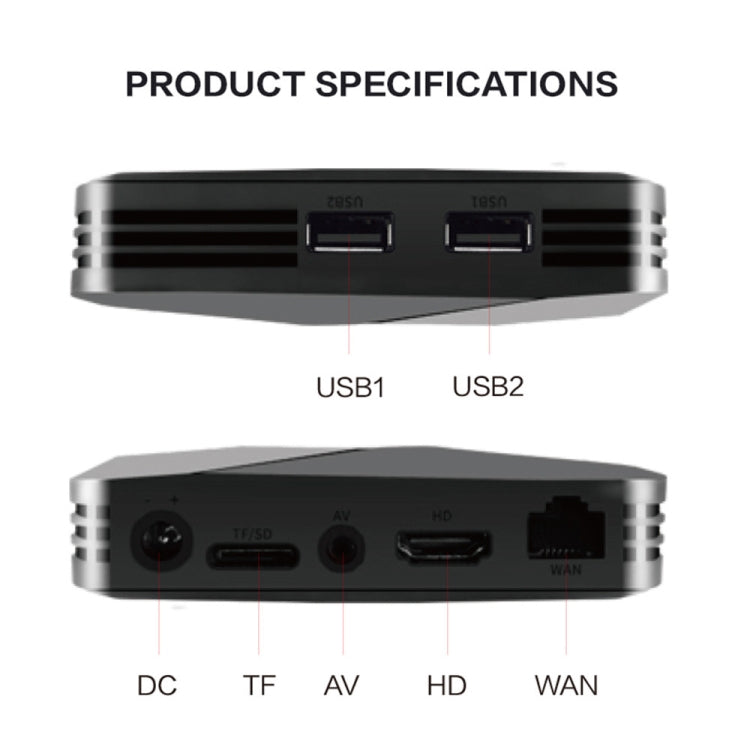 Powkiddy B01 Game Box Home Game Console PSP Emulator with Wired Gamepads, Memory:128GB, US Plug