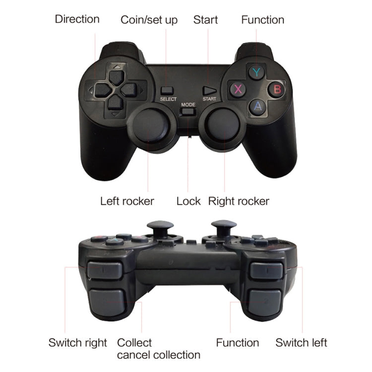 Powkiddy B01 Game Box Home Game Console PSP Emulator with Wired Gamepads, Memory:128GB, US Plug