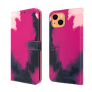 Watercolor Pattern Horizontal Flip Leather Case with Holder & Card Slot & Wallet For iPhone 13(Berry Color)