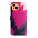 Watercolor Pattern Horizontal Flip Leather Case with Holder & Card Slot & Wallet For iPhone 13(Berry Color)