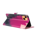 Watercolor Pattern Horizontal Flip Leather Case with Holder & Card Slot & Wallet For iPhone 13(Berry Color)