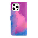 Watercolor Pattern Horizontal Flip Leather Case with Holder & Card Slot & Wallet For iPhone 13 Pro(Purple Red)