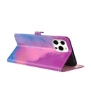 Watercolor Pattern Horizontal Flip Leather Case with Holder & Card Slot & Wallet For iPhone 13 Pro(Purple Red)
