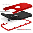 3 in 1 Shockproof PC + Silicone Protective Case For iPhone 13(Red + Black)