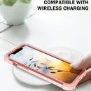 3 in 1 Shockproof PC + Silicone Protective Case For iPhone 13(Rose Gold)