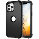 3 in 1 Shockproof PC + Silicone Protective Case For iPhone 13(Black)