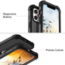 3 in 1 Shockproof PC + Silicone Protective Case For iPhone 13(Black)