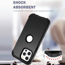 3 in 1 Shockproof PC + Silicone Protective Case For iPhone 13(Black)