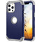 3 in 1 Shockproof PC + Silicone Protective Case For iPhone 13 Pro(Navy Blue + Grey)