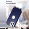 3 in 1 Shockproof PC + Silicone Protective Case For iPhone 13 Pro(Navy Blue + Grey)