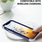 3 in 1 Shockproof PC + Silicone Protective Case For iPhone 13 Pro(Navy Blue + Grey)