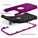 3 in 1 Shockproof PC + Silicone Protective Case For iPhone 13 Pro(Dark Purple + Black)