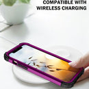 3 in 1 Shockproof PC + Silicone Protective Case For iPhone 13 Pro(Dark Purple + Black)