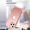 3 in 1 Shockproof PC + Silicone Protective Case For iPhone 13 Pro Max(Rose Gold)