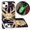 Luminous TPU Soft Protective Case For iPhone 13 mini(Deer Head)