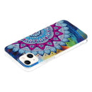 Luminous TPU Soft Protective Case For iPhone 13 mini(Half Flower)