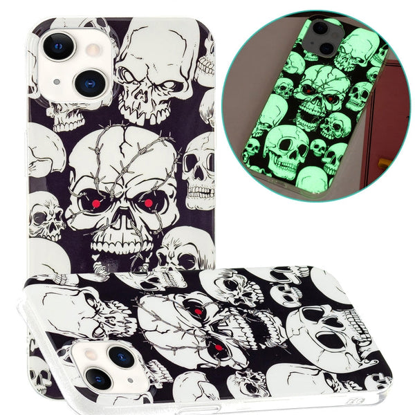 Luminous TPU Soft Protective Case For iPhone 13(Skull)