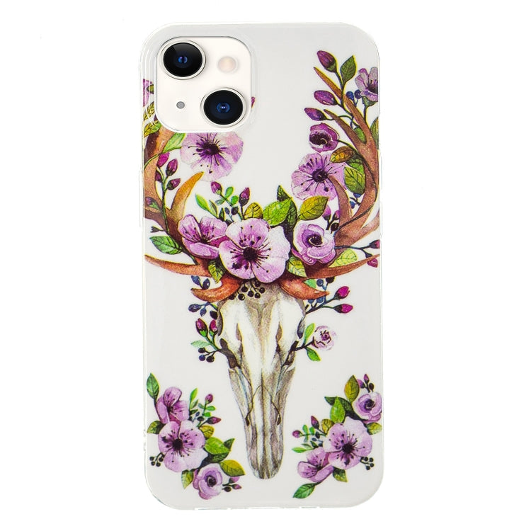 Luminous TPU Soft Protective Case For iPhone 13(Flower Deer)