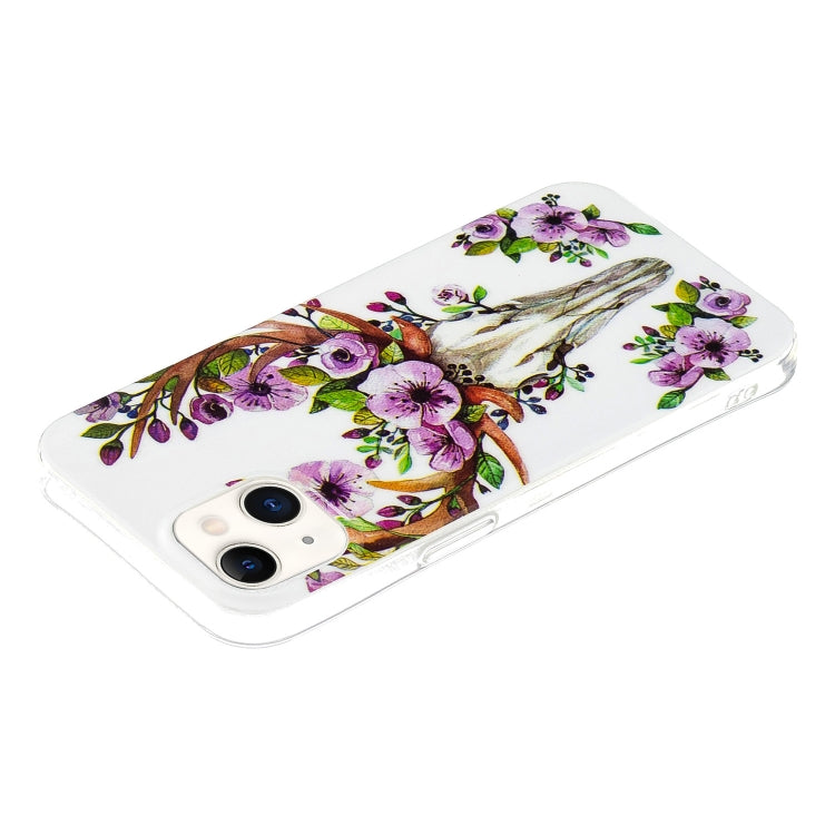 Luminous TPU Soft Protective Case For iPhone 13(Flower Deer)