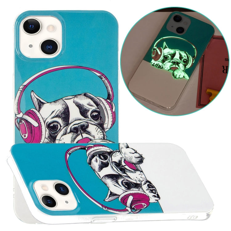Luminous TPU Soft Protective Case For iPhone 13(Headset Dog)