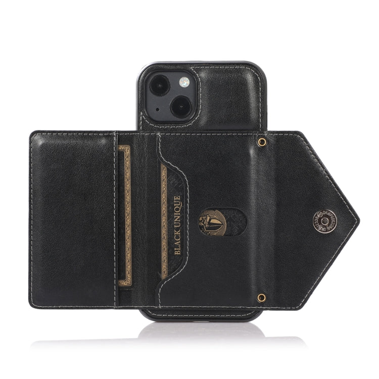 Multi-functional Cross-body Card Bag TPU+PU Back Cover Case with Holder & Card Slot & Wallet For iPhone 13 mini(Black)