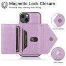 Multi-functional Cross-body Card Bag TPU+PU Back Cover Case with Holder & Card Slot & Wallet For iPhone 13 mini(Purple)