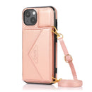 Multi-functional Cross-body Card Bag TPU+PU Back Cover Case with Holder & Card Slot & Wallet For iPhone 13 mini(Rose Gold)