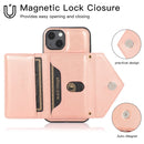 Multi-functional Cross-body Card Bag TPU+PU Back Cover Case with Holder & Card Slot & Wallet For iPhone 13 mini(Rose Gold)