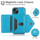 Multi-functional Cross-body Card Bag TPU+PU Back Cover Case with Holder & Card Slot & Wallet For iPhone 13(Blue)