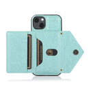 Multi-functional Cross-body Card Bag TPU+PU Back Cover Case with Holder & Card Slot & Wallet For iPhone 13(Green)
