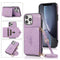 Multi-functional Cross-body Card Bag TPU+PU Back Cover Case with Holder & Card Slot & Wallet For iPhone 13 Pro(Purple)