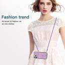 Multi-functional Cross-body Card Bag TPU+PU Back Cover Case with Holder & Card Slot & Wallet For iPhone 13 Pro(Purple)