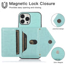 Multi-functional Cross-body Card Bag TPU+PU Back Cover Case with Holder & Card Slot & Wallet For iPhone 13 Pro(Green)