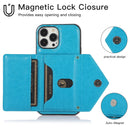Multi-functional Cross-body Card Bag TPU+PU Back Cover Case with Holder & Card Slot & Wallet For iPhone 13 Pro Max(Blue)