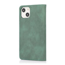 For iPhone 13 Strong Magnetic Crazy Horse Texture Horizontal Flip Leather Case with Holder & Card Slots & Wallet(Green)