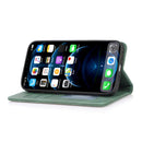 For iPhone 13 Strong Magnetic Crazy Horse Texture Horizontal Flip Leather Case with Holder & Card Slots & Wallet(Green)