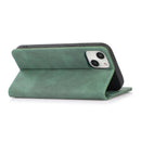 For iPhone 13 Strong Magnetic Crazy Horse Texture Horizontal Flip Leather Case with Holder & Card Slots & Wallet(Green)