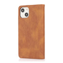 For iPhone 13 Strong Magnetic Crazy Horse Texture Horizontal Flip Leather Case with Holder & Card Slots & Wallet(Brown)