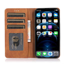 For iPhone 13 Strong Magnetic Crazy Horse Texture Horizontal Flip Leather Case with Holder & Card Slots & Wallet(Brown)