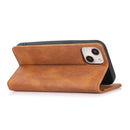 For iPhone 13 Strong Magnetic Crazy Horse Texture Horizontal Flip Leather Case with Holder & Card Slots & Wallet(Brown)