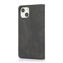 For iPhone 13 Strong Magnetic Crazy Horse Texture Horizontal Flip Leather Case with Holder & Card Slots & Wallet(Black)