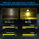 2 PCS EV14 H3 DC9-32V / 3000LM / 30W / 8000K+3000K IP65 Car LED Double Color Fog Light with 12LEDs CSP Lamp Beads(Ice Blue Light + Amber Light)