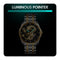 SKMEI 9193 Men Golden Dragon Pattern Calendar Dial Luminous Quartz Watch(Gold Blue)