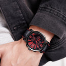SKMEI 9196 Men Calendar Timing Roman Numeral Dial Quartz Watch(Black)